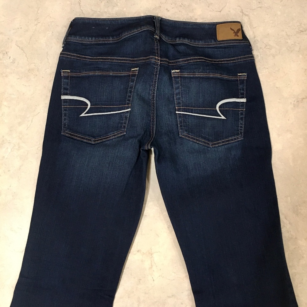 American Eagle dark wash stretch kick boot